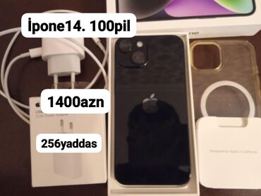 Apple iPhone: IPhone 14, 256 GB, Barmaq izi, Simsiz şarj, Face ID