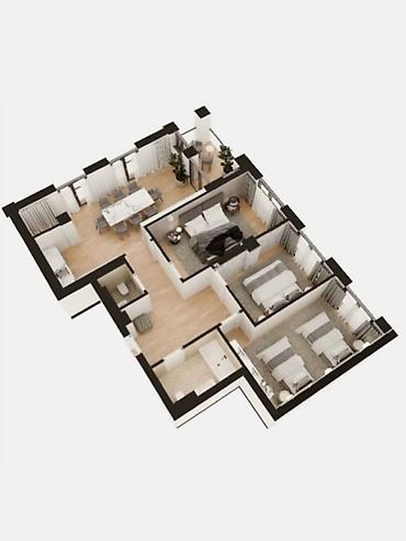 квартиры золотой квадрат: 3 комнаты, 100 м², Золотой квадрат Элитка, 2 этаж, ПСО (под самоотделку) — 10