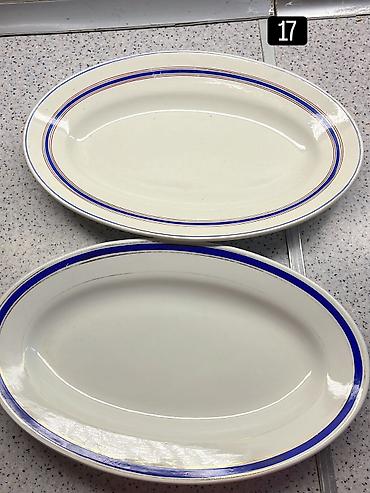 Отели, кафе, рестораны: Oval formal yemək sinisi dəsti (2 ədəd) - Material: keramika/çəhrayı — 1