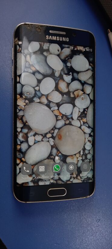 s6 samsung qiymeti: Samsung Galaxy S6 Edge, rəng - Bej, Düyməli, Barmaq izi, Simsiz şarj