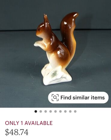 Ostali kućni dekor: Porcelanska nova figura veverice 70te. Figura nova sve na njoj je — 2