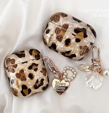 чехлы на аирподс 2: Leopard naxışlı AirPods qabığı və aksesuar dəsti - Uyğunluq: AirPods — 1
