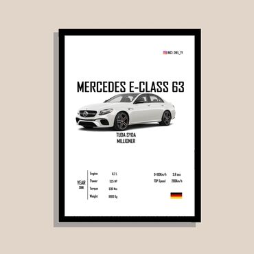 рамки на картины: Mercedes e-class 63🚗 со всей характеристикой 🔥 подари любителю