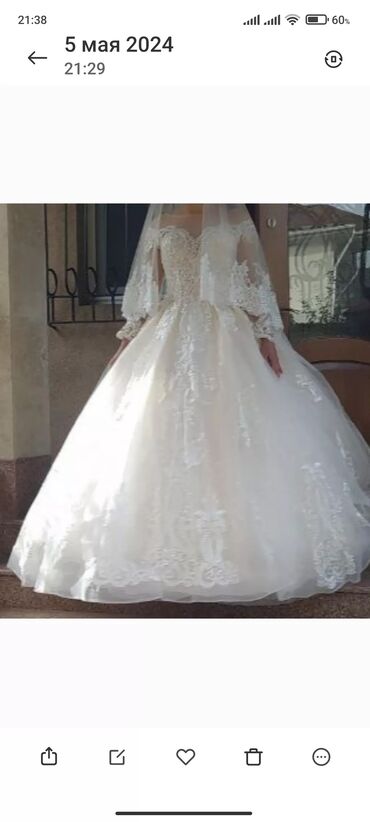 мурской кийим: Продаю свадебное платье б/у, цвет айвори, на рост 160см, размер 42-46