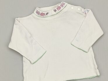 biała bluzka basic: Bluzka, 0-3 m, stan - Zadowalający