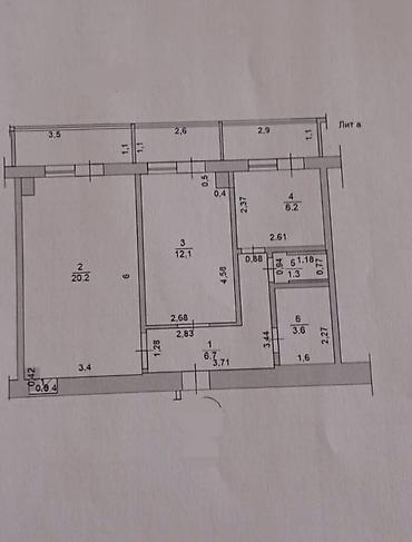 Квартиры: 2 комнаты, 52 м², Золотой квадрат 106 серия, 5 этаж, Старый ремонт — 7