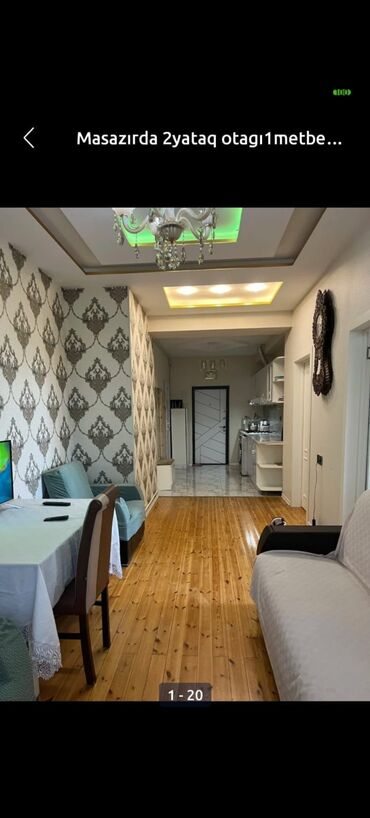 Посуточная аренда квартир: Masazırda 2 yataq otağı + 1 mətbəxli mənzil. Xüsusiyyətlər: - Geniş