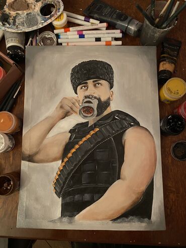 Heykəlciklər: Paster blessed acrylic boya el işi ketan