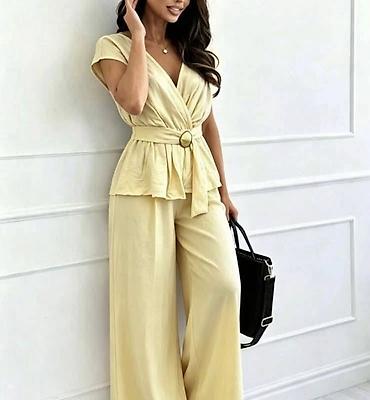 pull: Damski komplet – bluza i pantalone širokih nogavica. - Gornji deo — 6