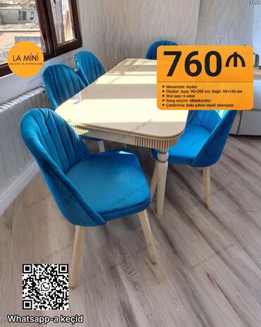 барный стол на кухню: Раскладной, 6 стульев at lalafo.az барный стол на кухню: Раскладной, 6 стульев