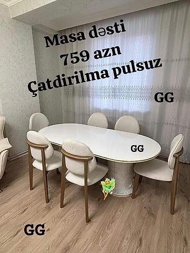 saloglu mebel gence: Qonaq otağı üçün, Yeni, Oval masa, 6 stul — 1