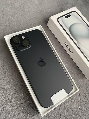 iphone sr: IPhone 15, Б/у, 128 ГБ, Черный, Зарядное устройство, Защитное стекло, Коробка, 81 % — 1