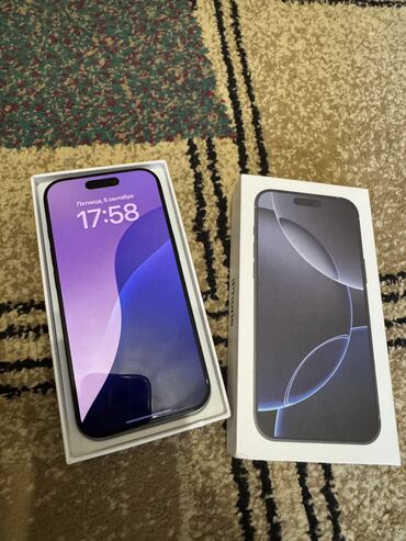 айфон 16 новый: IPhone 16 Pro, Жаңы, 256 ГБ, Black Titanium, Заряддоочу түзүлүш, Кабель, Куту, 100 %