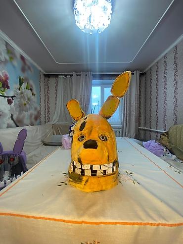 Карнавальные костюмы: Крафтовая маска-аниматроника в стиле кролика (жёлтая), для косплея и — 6