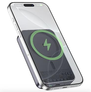 повербанк с максейф: HOCO магнитный внешний аккумулятор (MagSafe Power Bank) - Емкость — 3