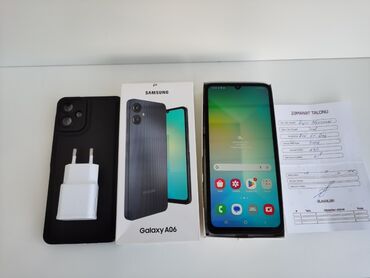 Samsung: Samsung Galaxy A06, 64 GB, rəng - Qara, Barmaq izi, Face ID