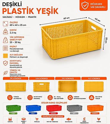 Digər mağaza avadanlığı: Plastik yeşik(tara,sebet,yesik,qutu) istehsalı. ölçülər 60/40/10sm -da lalafo.az — 3 Digər mağaza avadanlığı: Plastik yeşik(tara,sebet,yesik,qutu) istehsalı. ölçülər 60/40/10sm — 3