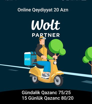 kiosk is elanlari: Moto-kuryer tələb olunur, Gündəlik ödəniş