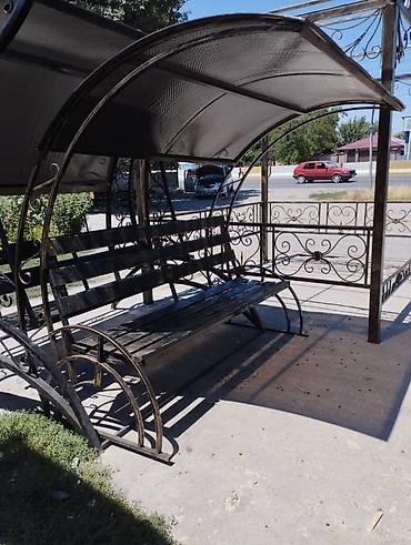 Скамейки: Скамейка Металл, Со спинкой, С крышей — 24