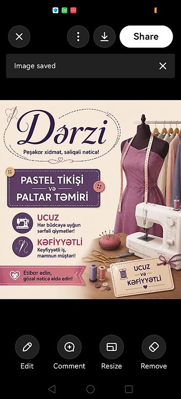 tap az derzi isi: Salam pastel destinin tiklisi 10 manat. Şalvar kesimi 3 manat. Hercür — 1