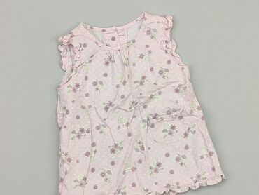 różowa bluzka w kwiaty: Bluzka, 3-4 lat, 98-104 cm, stan - Bardzo dobry
