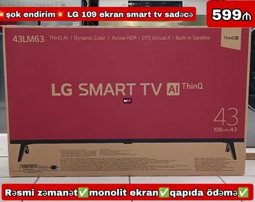 Otaq qapıları: Satılır:*Birbaşa anbardan smart televizor* Qeyd:Yenidir,LG brendinə