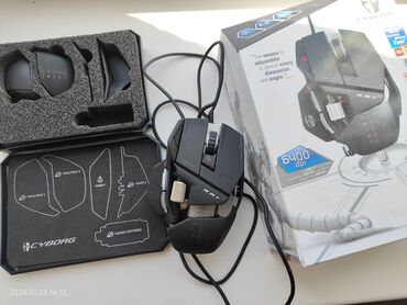 компьютерные колонки: Продаю старую игровую мышку cyborg rat7 рабочая снизу один пластик