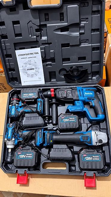 Набор аккумуляторного инструмента 4‑в‑1 Makita в кейсе. Состав