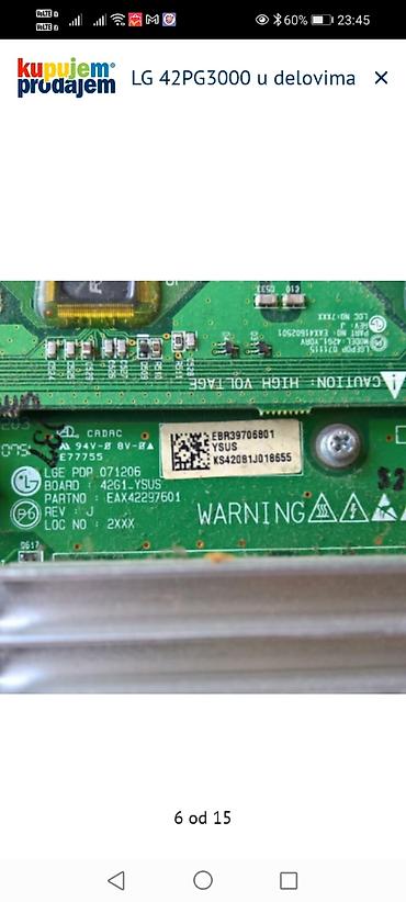 Televizori: LG 42PG3000 – delovi za plazma TV Dostupne ploče i komponente sa — 7