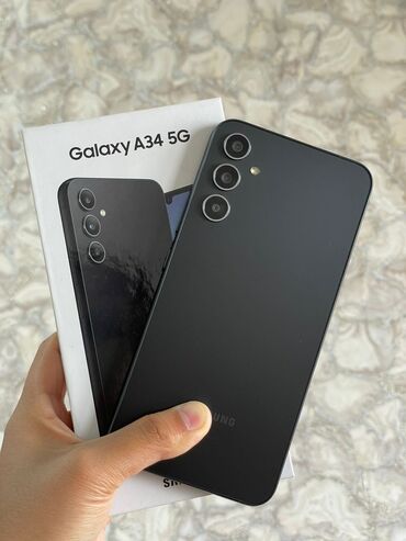 Samsung A34, Б/у, 128 ГБ, цвет - Черный, 2 SIM