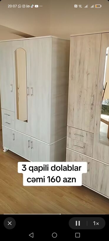 Dolablar: Yeni, 3 qapılı Düz dolab, Dolab-asılqan, Azərbaycan — 7