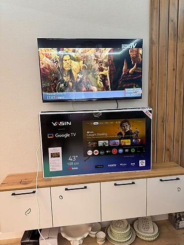 Телевизоры: Телевизор Smart TV с крупной диагональю (около 55–65"), тонкими — 2