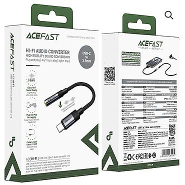Аудиосоединитель/переходник Acefast J12 (Type-C 3,5мм) черный