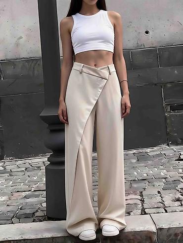 tn ts: Ženske široke pantalone sa asimetričnim preklopom Pantalone: 2500 — 1