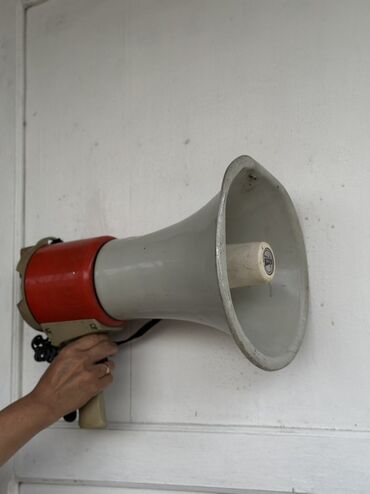 звук для отпугивания мышей: Ручной мегафон с номером 3М 12 N0991054, выполненный в красном и
