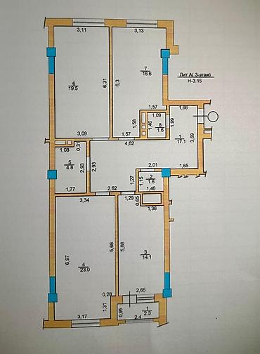 Продажа квартир: 3 комнаты, 101 м², Элитка, 3 этаж, Готовая ПСО (под самоотделку) — 1