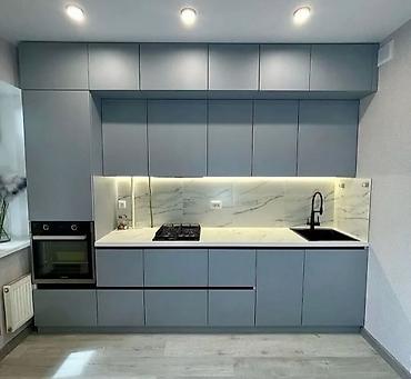 Sifarişlə mətbəx mebeli: Sifarişlə mətbəx dəsti, Özü çəkən petlələr, Mat laminat, Kredit yoxdur, Pulsuz çatdırılma — 2