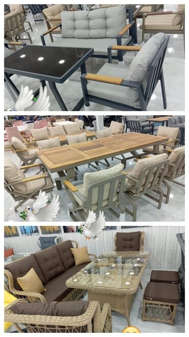 Качели: Bağ evi üçün divan,masa dəstləri rəng seçimi var yenidir