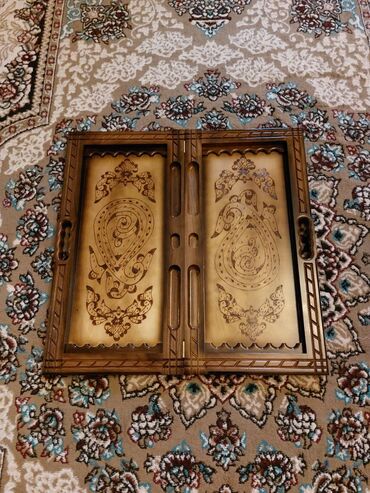 Nərdlər: Taxta nərd-şahmat lövhəsi - Material: massiv taxta, yandırma və — 2