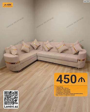 Künc divan – La Mini - Ölçülər: 280 × 200 sm - Mexanizm: Açılan