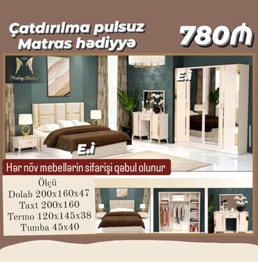 Bağ, çöl mebeli: *Yataq dəsti / Yataq otağı mebeli* ✔️Rəng seçimi var *🎁Matras