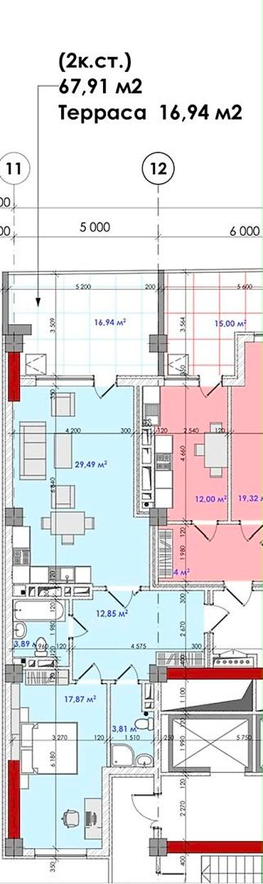 29: Студия, 85 м², Асанбай мкр 2 этаж, ПСО (под самоотделку) — 2