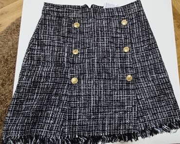 komplet suknja i sako od tvida: S (EU 36), Mini, bоја - Crna