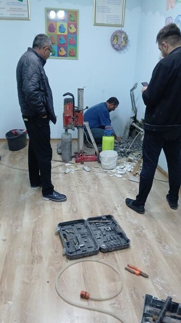 Beton işləri: Səssiz tozsuz səliqəli kəsim. Beton katlavan monolit kubik — 13