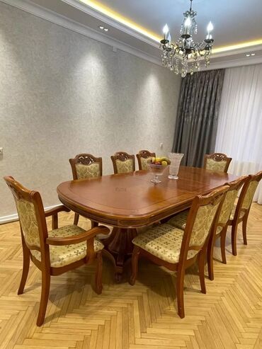 malaziya masa ve oturacaq: Qonaq otağı üçün, İşlənmiş, 8 stul