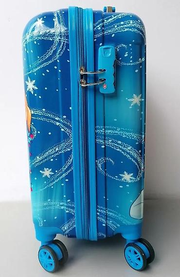 Rančevi, torbe i koferi: Disney Frozen dečji kofer na točkiće - Tvrdi kofer sa sjajnom plavom — 6