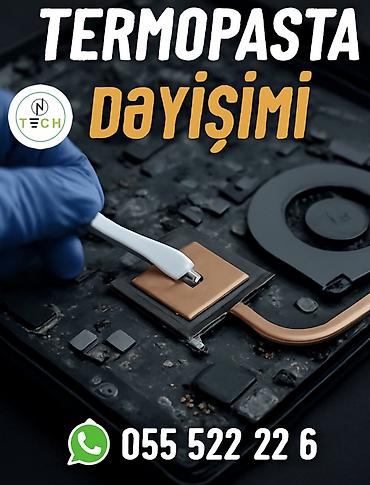 termo pasta: Noutbukun ve Stolustu kopyuterlerin temizliyi ve Termopasta deyisimi — 1