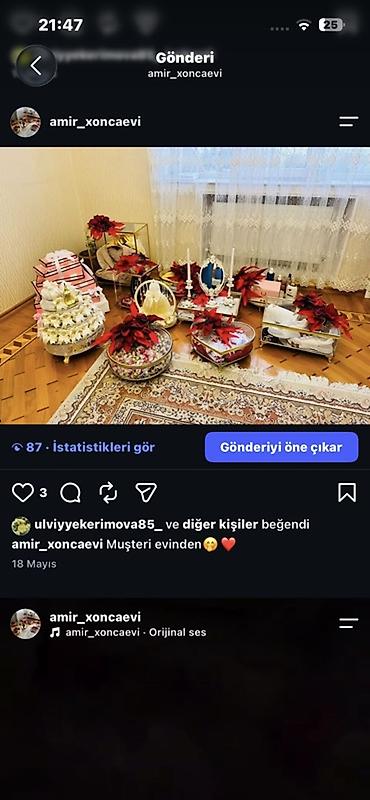 ləpə xoncası: 12ədəd xonçadı qirmizi goy ag guller movcuddur. Kirayəsi 5azndir — 6