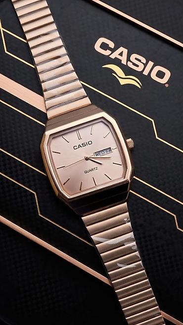 dini saat: Casio kvars qol saatı – klassik retro dizaynlı, qızılı tonlarda metal — 5