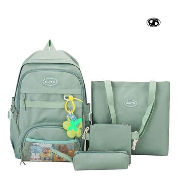 Rukzaklar: Dördlü və beşli çantalar dəsti. Dəstə bir ədəd rəngli və rəngli — 42